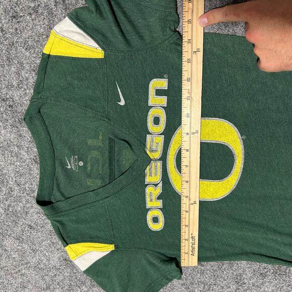 Nike Oregon Ducks Women’s‎ V-Neck Tee Green Yellow Size Small - Picture 3 of 5